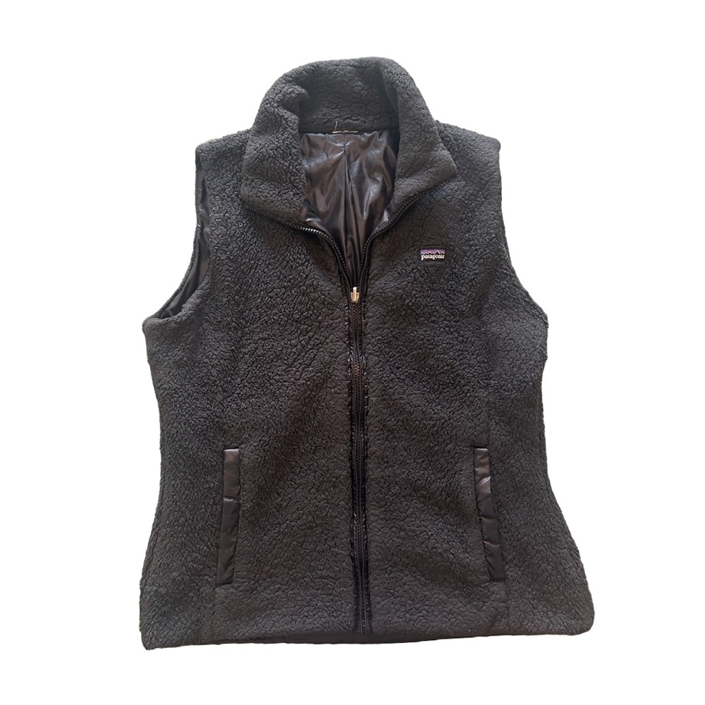 Patagonia Reversible Pile Fleece Vest in Dark Grey, Women’s L